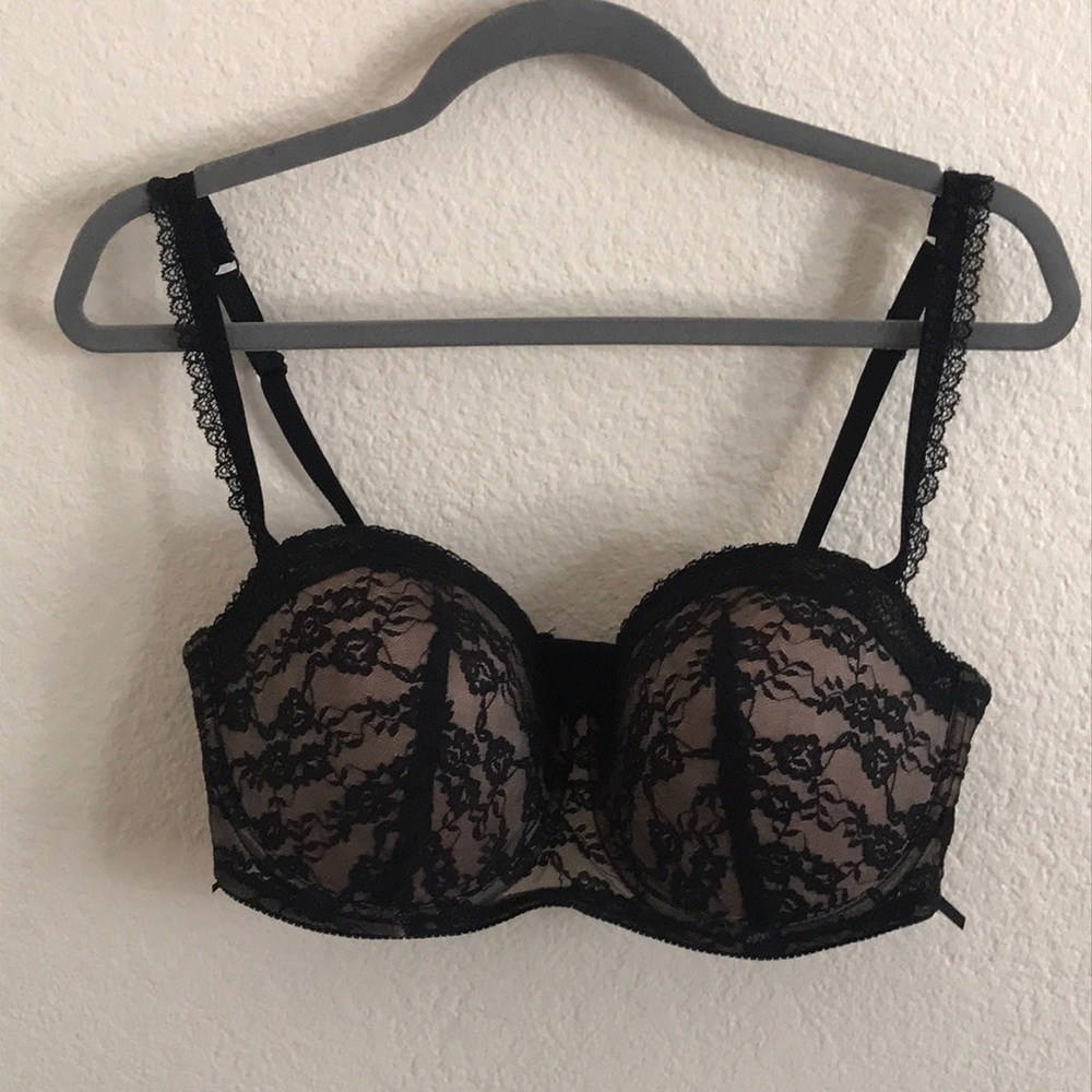 Adore Me Black Lace Balconette Bra